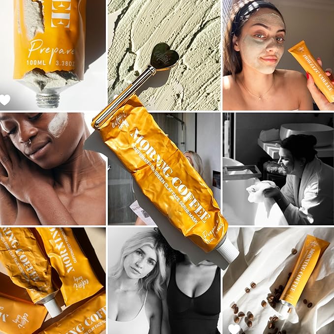 ed&i Morning Coffee 2 in 1 Face Scrub & Mask – With French Green Clay and Coffee Extract, Gentle for Skin, Facial Skin Care, Skincare Clay Mask for Pores, 3.38 oz