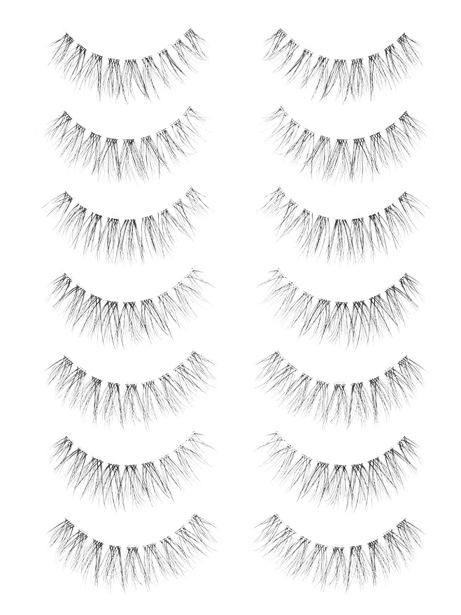 Wispy Lashes Natural Look False Eyelashes 13MM Eye Lash Pack 3D Volume Fake Eyelashes 7 Pair Siligli