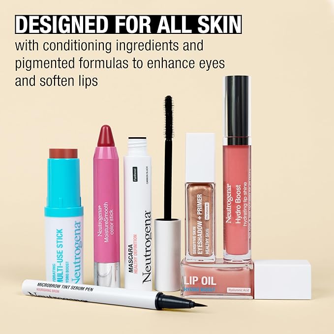 Neutrogena Hydro Boost Hydrating Multi-Use Makeup Stick with Hyaluronic Acid, Gentle Multi-Use Colored Makeup Balm to Brighten Lips, Cheeks & Eyes, Non-Comedogenic, Soft Pink, 0.26 oz