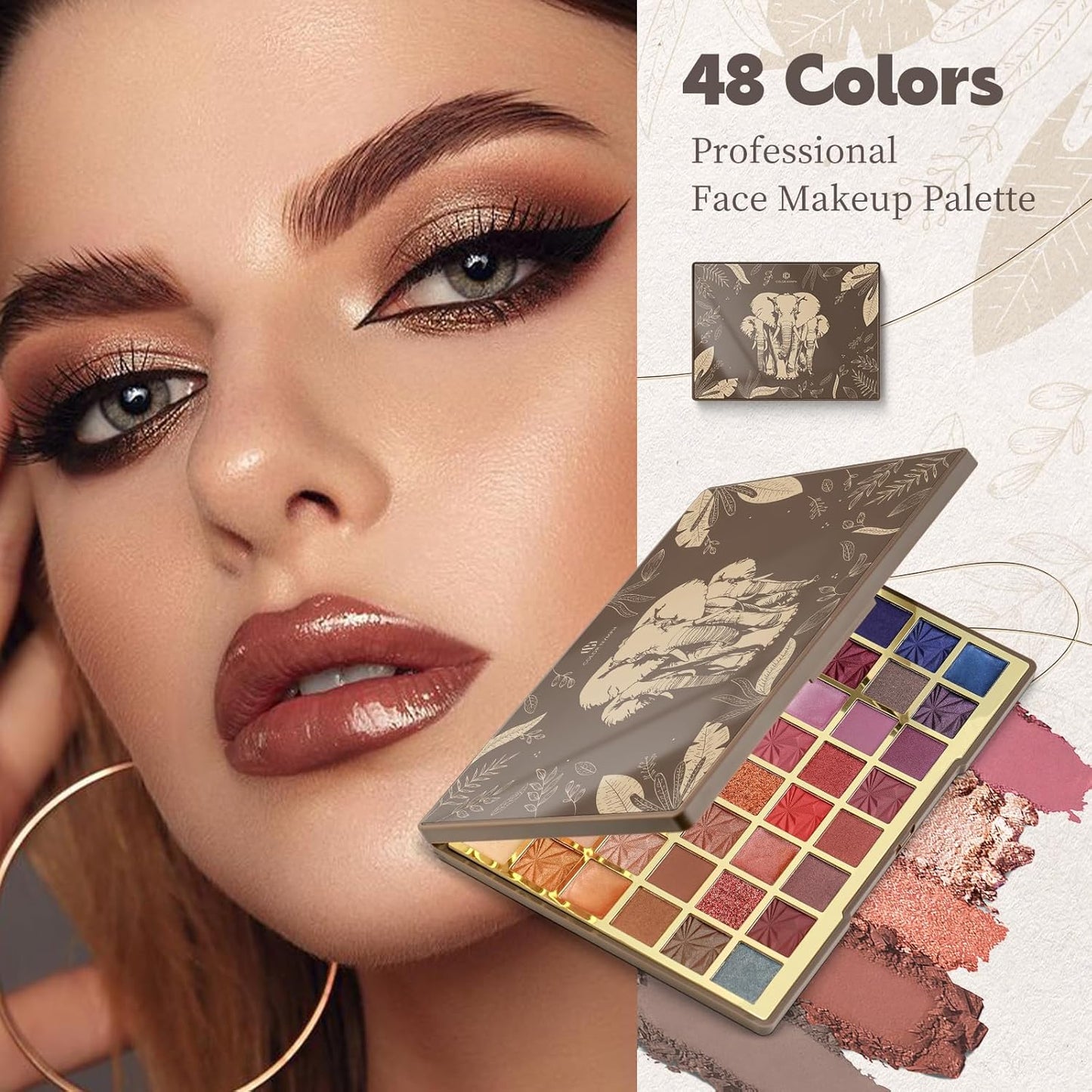 Color Nymph 48 Color Eye Makeup Palette, Highly Pigmented Eyeshadows Palettes with Mirror, Matte Shimmer Creamy Eye Shadows, Long Lasting Blendable Color Make Up Eye Shadows Cosmetics Gift Kit