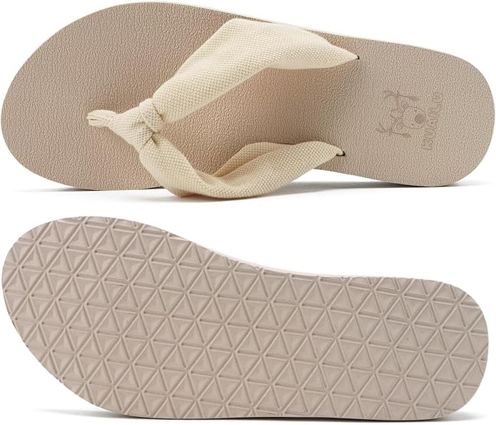 KuaiLu Womens Dressy Sandals Arch Support Yoga Mat Walking Cross Slides Ladies Slip on Orthotic Travel Outfits Slippers Cushion Comfortable
