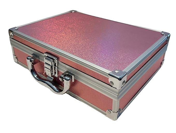 BR Carry All Trunk Professional Makeup Kit - Eyeshadow, Eyeliner, Lip Stick All In One Clear Case (RedCase)
