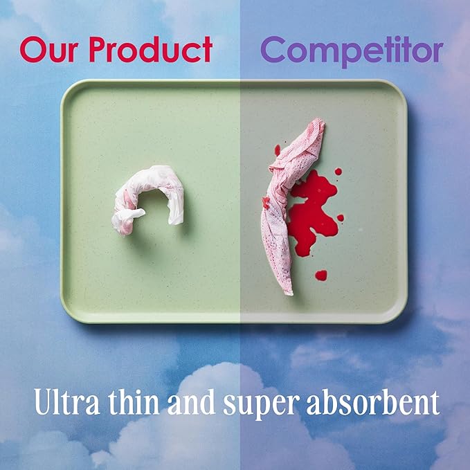 August Regular Cotton Menstrual Pads, 72-Pack Ultra Thin Pads with Wings, Hypoallergenic Sanitary Napkins with Organic Cotton Topsheet, Compostable Wrappers, Toxin Free, Fragrance Free