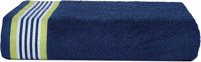 CASA COPENHAGEN He & She 4 Pieces Large Bath Towel Set- Violet Indigo + Teal Green, 550 GSM, Designed in Denmark Made of Soft Egyptian Cotton for Bathroom, Kitchen & Shower
