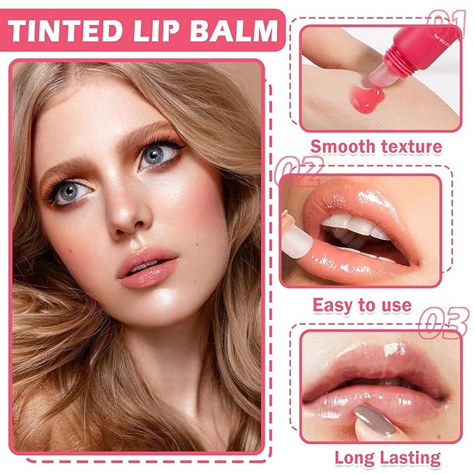 Lip Glowy Balm Moisturizing Lip Balm Plumping Lip Gloss Lip Sleeping Mask Lip Butter Balm Day Night Lip Care Glowy Lip Balm - Berry
