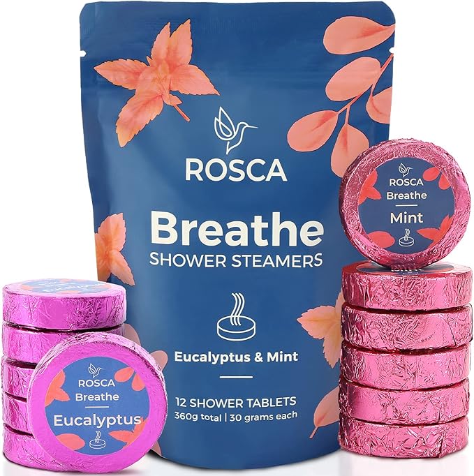 Eucalyptus & Mint Shower Steamers - 12 Aromatherapy Shower Steamer with Essential Oils - Stress Relief Fizzies - Mothers Day Gifts, Relaxation Birthday Gifts for Women and Men