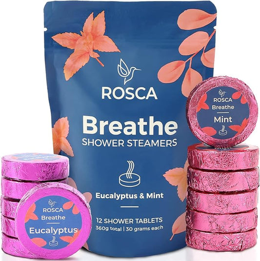Eucalyptus & Mint Shower Steamers - 12 Aromatherapy Shower Steamer with Essential Oils - Stress Relief Fizzies - Mothers Day Gifts, Relaxation Birthday Gifts for Women and Men