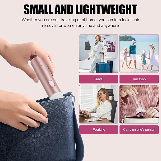 Women Face Epilator, 4-in-1 Body Shaver and Facial Epilator, Hair Removal for Faces, Rechargeable Electric Facial Hair Removal Devices for Face, Armpits, Eyebrows, Nose