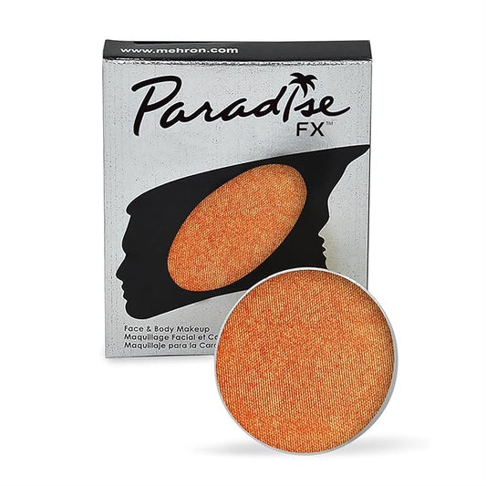Mehron Makeup Paradise Makeup AQ Refill Size | Stage & Screen, Face & Body Painting, Cosplay, Halloween | Water Activated Face Paint, Body Paint, Cosplay Makeup .25 oz (7 ml) (Metallic Orange)