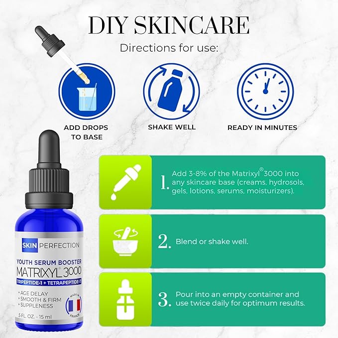 Skin Perfection Matrixyl 3000 Serum for Face Anti Aging - Face Serum for Women Anti Aging with Palmitoyl Tripeptide-1 Tetrapeptide 7 for Wrinkles & Fine Lines - Mix with Any Skincare Product - 0.5oz