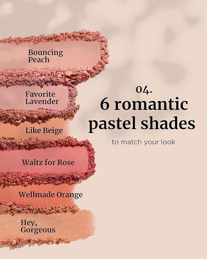 VDL Cheekstain Pastel Blush for Cheeks (Hey, Gorgeous, 0.2oz) - Lightweight, Velvet Powder Formula - Seamless, Long-Lasting, Natural-Looking Glow | Korean Makeup