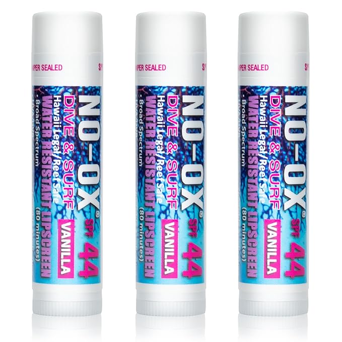 Moisturizing SPF 44 Lip Balm - Spf Lip Balm with Vitamin E | Broad Spectrum | Moisturizing | Vegan | Water Resistant Vanilla Flavor | 0.15 oz | 3 Pack