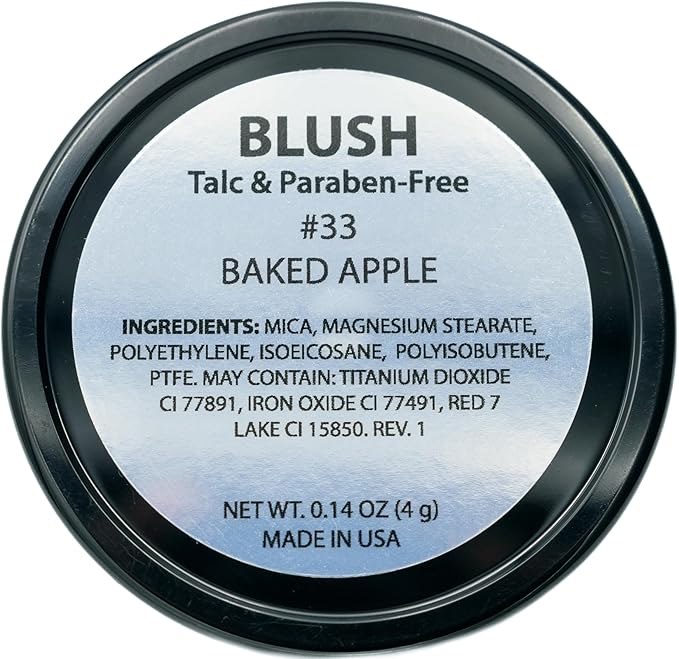 Baked Apple Pie Red Brown Purple Blush Pressed Cheek Blush Color Contour Powder, Talc & Paraben Free, 4 Grams, No Animal Testing & Cruelty Free
