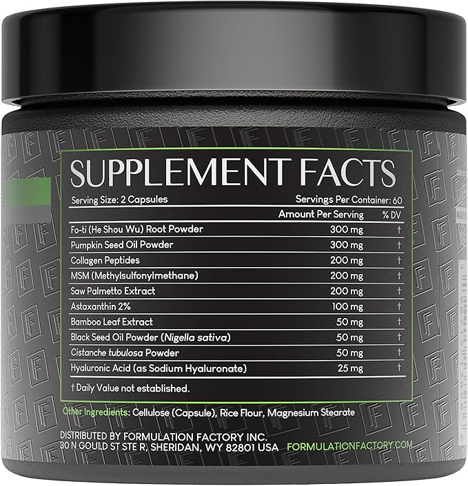 Crown of Glory 10-in-1 Hair Growth Maximizer, DHT Blocker with Saw Palmetto, Fo-Ti, Collagen, Supports Thicker Hair & Scalp Health (2 Month Supply, 120 Capsules)