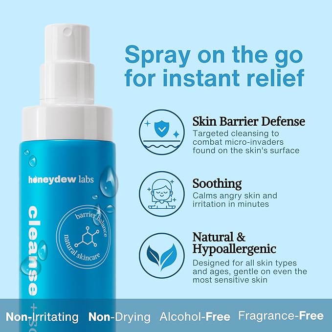 Hypochlorous Acid Spray - HOCL - Hypoallergenic Skin Toner Cleanse and Soothe Sensitive Face - Acne - Eczema - Bacne - Eyelid - Pre Post Workout (Mini Bundle Pack - 2fl + 2 fl)