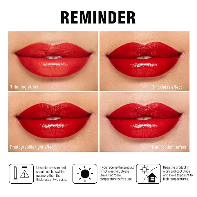 MAKI YIKA Moisture Coral Red Lipstick for Women Hydrate Lip Balm for Dry Cracked Lips Weightless Glossy Lip Color Juicy Finish,MA053 Coral Red