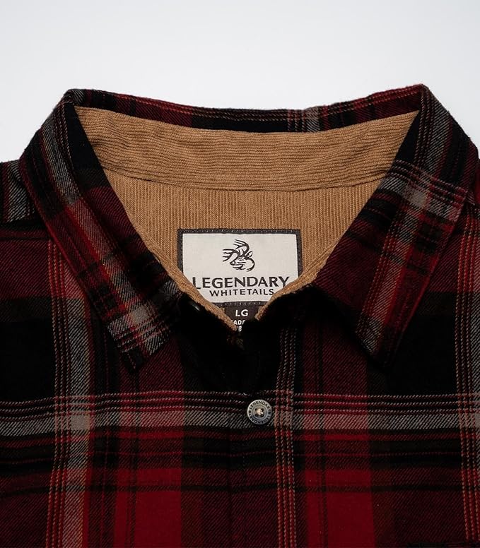 Legendary Whitetails Men's Flannel Shirt Long Sleeve Button Down 100% Cotton