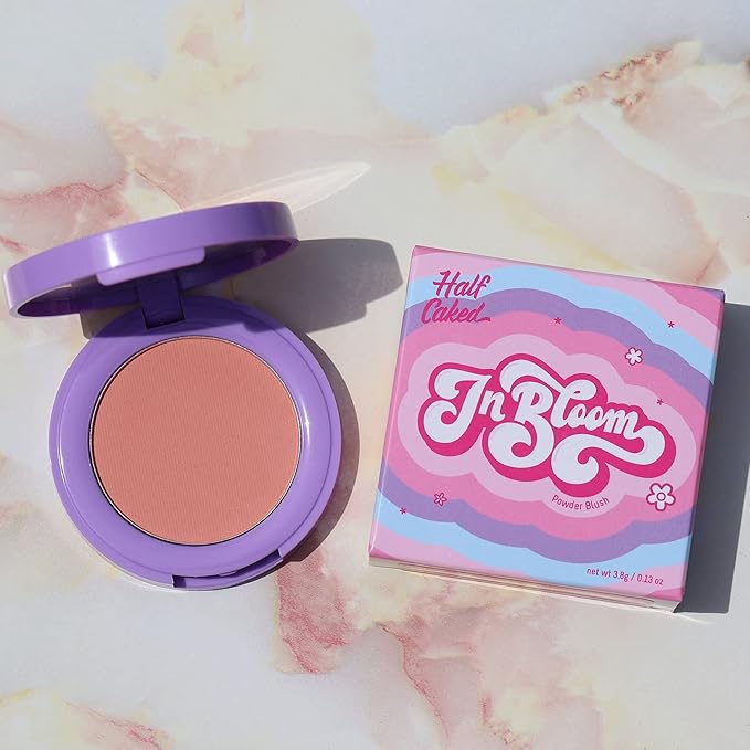 Half Caked In Bloom Powder Blush | vegan & cruelty-free, fragrance-free, highly pigmented, primer-infused | 3.8g (Me & U)