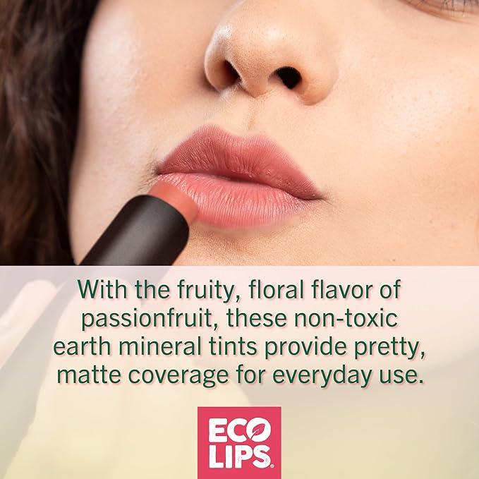 Eco Lips Vegan Cruelty-Free Brazilian Lip Tint Variety Pack - 100% Natural Lip Balm (Blessed, Blissful, Brave, Brazen, Bold) (5 Pack) | Made in USA