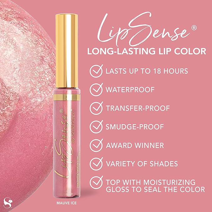 SeneGence LipSense Long-Lasting Liquid Lipstick – 18-Hour Wear, Waterproof, Transfer-Proof, Paraben-Free, Vegan, Cruelty-Free Lip Color in Multiple Shades