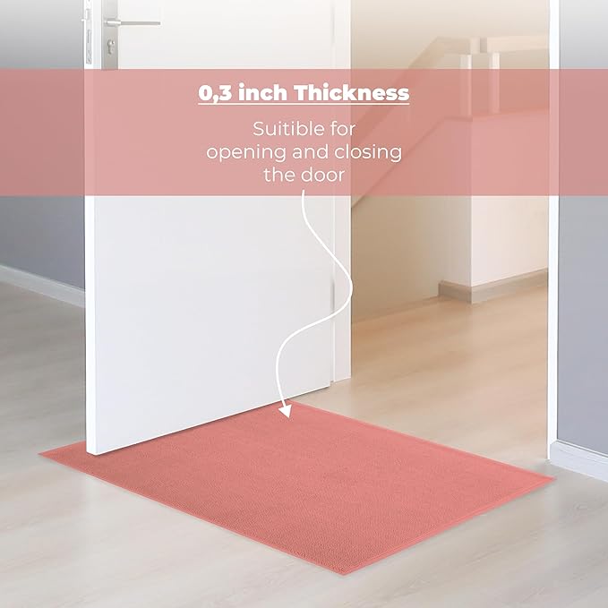 Cotton Paradise 100% Cotton Non Slip Bath Mats for Bathroom, 17x24 inch Soft Absorbent Quick Dry Machine Washable Floor Bath Mat, Coral