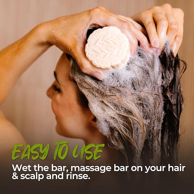 Viori Tea Tree Mint Essential Oil Shampoo Bar Made with Rice Water - Handcrafted All Natural Shampoo Bars - Sulfate Free