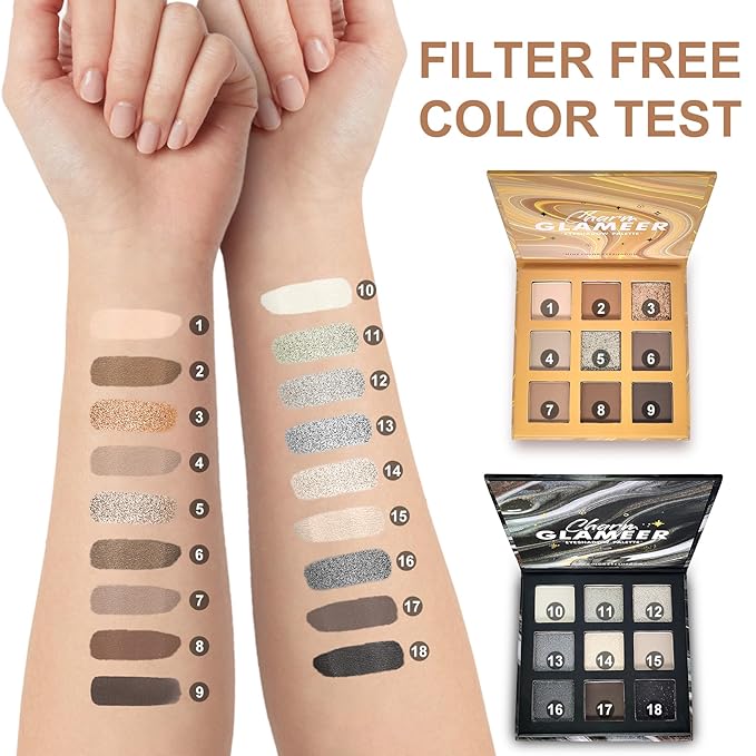 Eyeshadow,18Colors Eyeshadow Palette, Matte&Glitter&Shimmer Eyeshadow,for Eye Makeup Long Lasting Waterproof Eye Makeup Palette, Glitter Shimmer Professional Bright-Colored Eye Shadow(G005-1/G005-3)