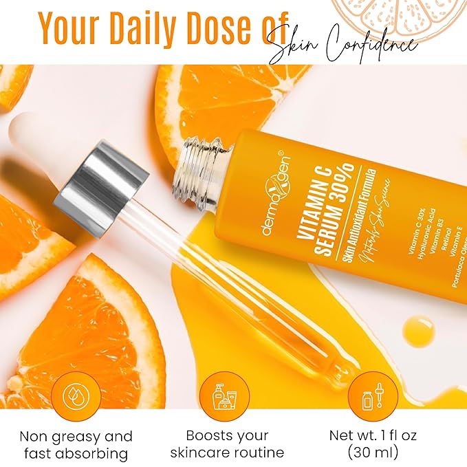 Vitamin C Serum with Pure Retinol, Hyaluronic Acid, & Organic Anti-Aging Formula - 4 Fl Oz