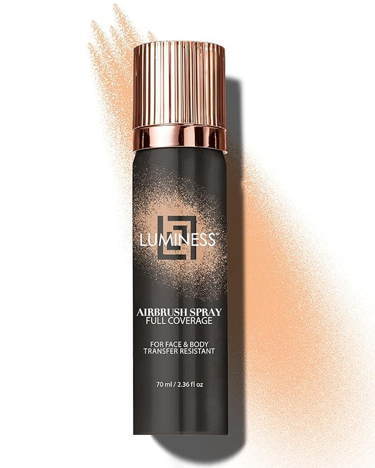 LUMINESS Spray Airbrush Foundation Makeup, Shade 030 - Lightweight, Full Coverage Foundation for Face, Neck & Body - Water-Based Concealer for Seamless Blending, Natural-Looking Finish, 2.36 fl oz