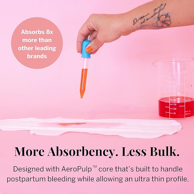 Pixie Cup Organic Cotton Postpartum Pads for Women - Extra Heavy Absorbency with Wings - Leak-Proof, Hypoallergenic & Unscented for Feminine Care - Compostable, Biodegradable - 24 Count