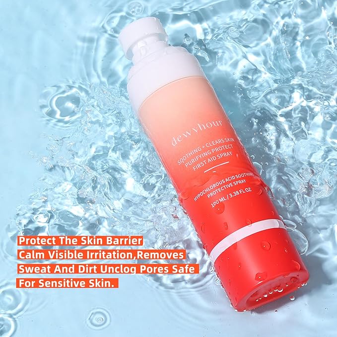 Hypochlorous Acid Spray: Facial Spray Hypochlorous Acid Spray for Face, Soothes Sensitive Skin, Reduces Irritation, Clears Pores, First Aid Relief, 3.38 FL Oz