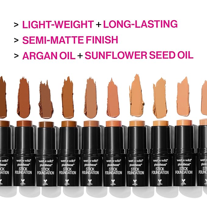 wet n wild Photo Focus Matte Foundation Stick Makeup, Vanilla Beige | Vegan & Cruelty-Free