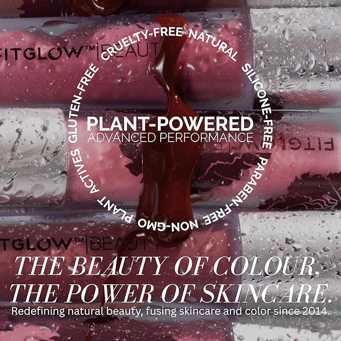 FITGLOW Beauty Lip Colour Serum | Hydrating Lip Gloss | Plumping Anti-Aging Lip Treatment | Natural Shine with Pomegranate Sterols & Collagen | Buildable Color for Dry Chapped Lips | Buff Pearl - 10g