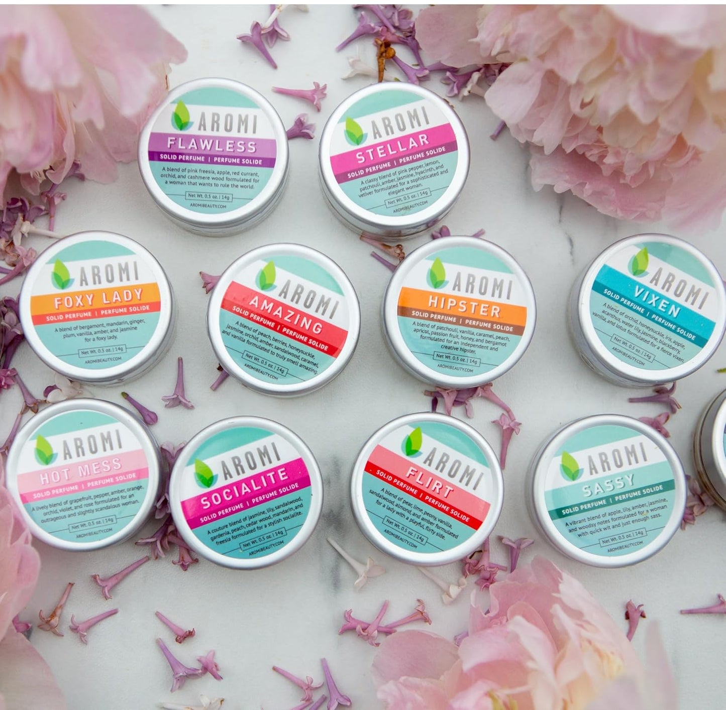 Aromi Sassy Solid Perfume | Fresh, Fruity Fragrance, Vegan, Cruelty-free, Clean Scent, Apple, Jasmine, Amber, Wax Based, Travel, Gift, Handmade (Sassy)