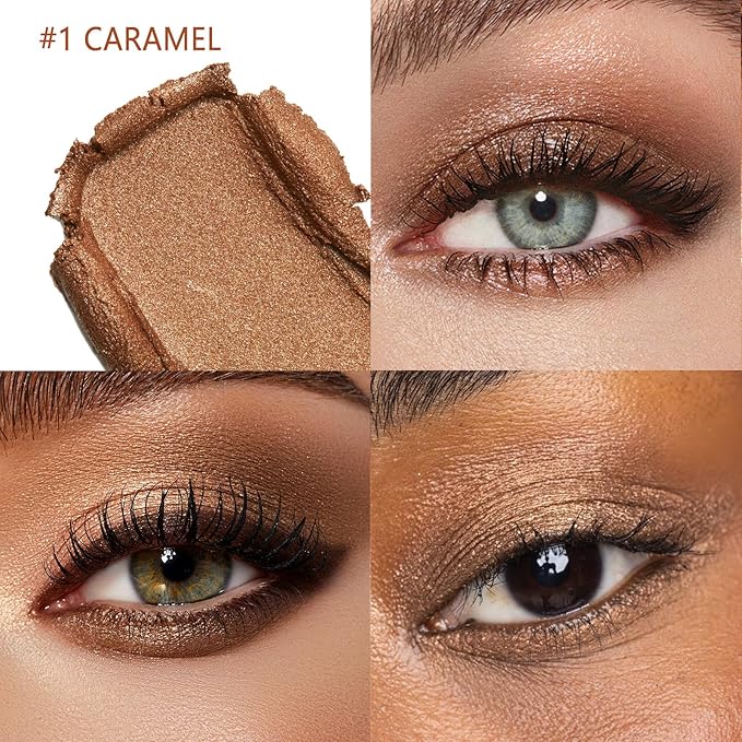 Eyeshadow Stick, Shimmer and Matte Cream Eye Shadow Brightener Sticks Eyeliner Pencil Crayon, Waterproof Long Lasting Eye Highlighter Stick Makeup,0.056 Oz(#1-Caramel)