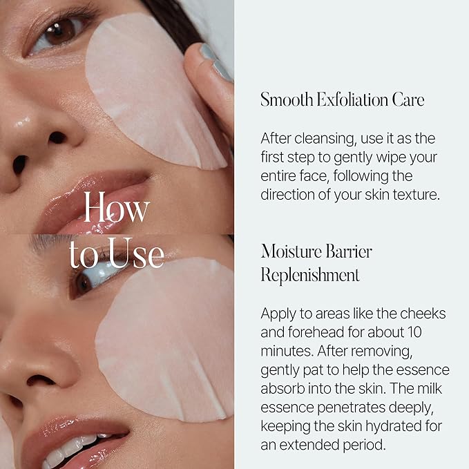 REPAIR MILKY Skin Peel Toner Pads, Gentle Exfoliating Toner Pads with PHA 2% & Vegan Formula, Rice Toner, Prequel Skincare, Korean Skincare, 60 pads