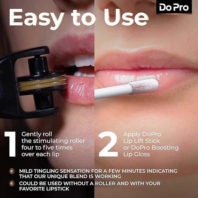Intensive Lip Lift Stick Boost-In - Plumper Stick with Anti-Aging Stimulating Roller, Plumping Lip Stick with Hyaluronic Acid, Collagen, Vitamin C & E - Volumizing & Hydrating Lip Plumping Serum - 5ml