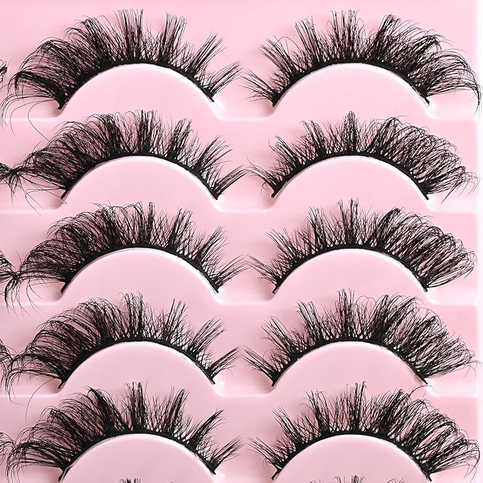 FARRED Cat Eye Lashes Fox Eyelash Wispy Fluffy False Eyelashes 14 Pairs Fake Eyelashes Natural Look Short Natural Lashes Cat Eye Lash Wispy Volume Eyelash (F23 | 8-16mm)