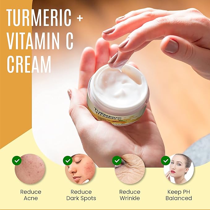 Glow Boosting Moisturizer- Anti-Aging, Reduce Acne, Dark Spot Remover, Hydrates & Controlling Oil & Refining Pores Turmeric Mask - Set of 4 (Turmeric Complete Set)