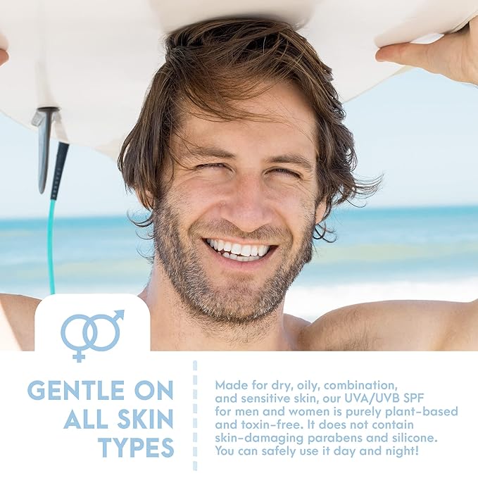 SPF30 Broad Spectrum Natural Sunscreen, Soothing and Hydrating Mineral Sunscreen, Vegan, Paraben-Free Sunblock, Water-Resistant Sunscreen for Face and Body, 4oz - Natural Tone Organic Skincare