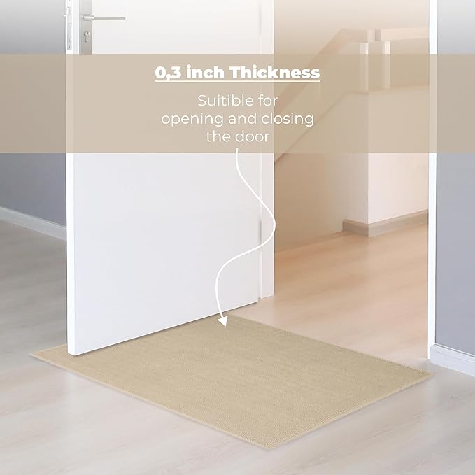 Cotton Paradise 100% Cotton Non Slip Bath Mats for Bathroom, 20x34 inch Soft Absorbent Quick Dry Machine Washable Floor Bath Mat, Beige Bath Rug