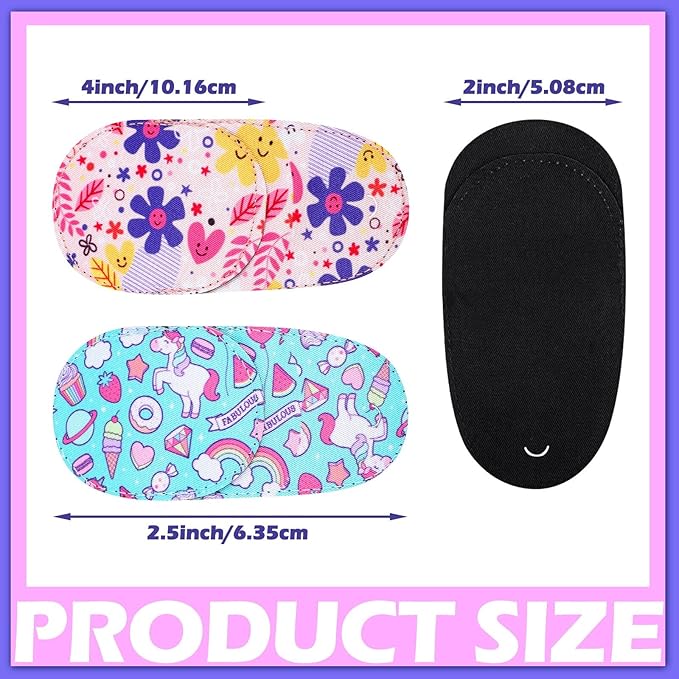 Newcotte 12 Pcs Eye Patch for Kids Girls Boys Reusable Eye Patch for Glasses over the Lens Colorful Eye Patch Toddler Eye Patch Adorable Kids Eye Patches Assorted Eye Patch Cover (Graceful)