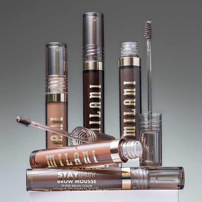 Milani Brow Tint- Stay Put Tinted Brow Mousse, Nourishing, High-Pigment infused with Shea Butter, Jojoba Seed Oil & Panthenol Vitamin B5- Dark Brown