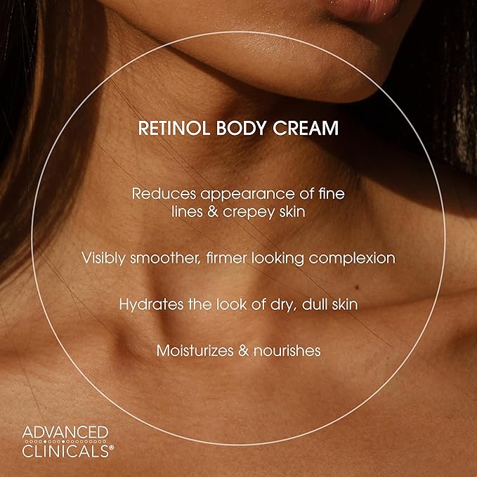 Advanced Clinicals Retinol Body Lotion + Brightening Vitamin C Cream 2pc Skin Care Set | Skin Tightening Body Moisturizer & Face Lotion | Crepey Skin Care Treatment | Skin Care Products, 2pc Set