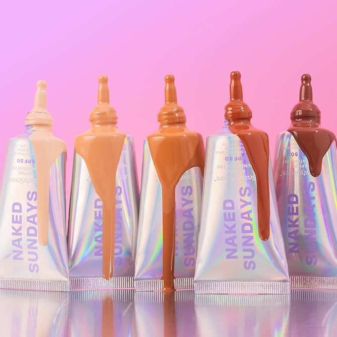 Naked Sundays BeautyScreen™ SPF 50 Mineral Peptide Foundation Tint – 2-in-1 Skin Tint & Mineral Sunscreen | Radiant, Buildable Coverage, Acne-Safe, Infused with Peptides (1.5 Fair Cool, 1.01 Fl Oz)