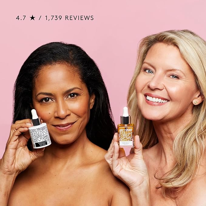 Naked & Thriving Limited Edition Day Set | Protect Antioxidant Day Serum (30 mL) + Prevent Anti-Aging Face Oil (35 mL) with Hyaluronic Acid, Moringa and Rosehip Oil | 65 mL/2.18 fl oz (Set of 2)