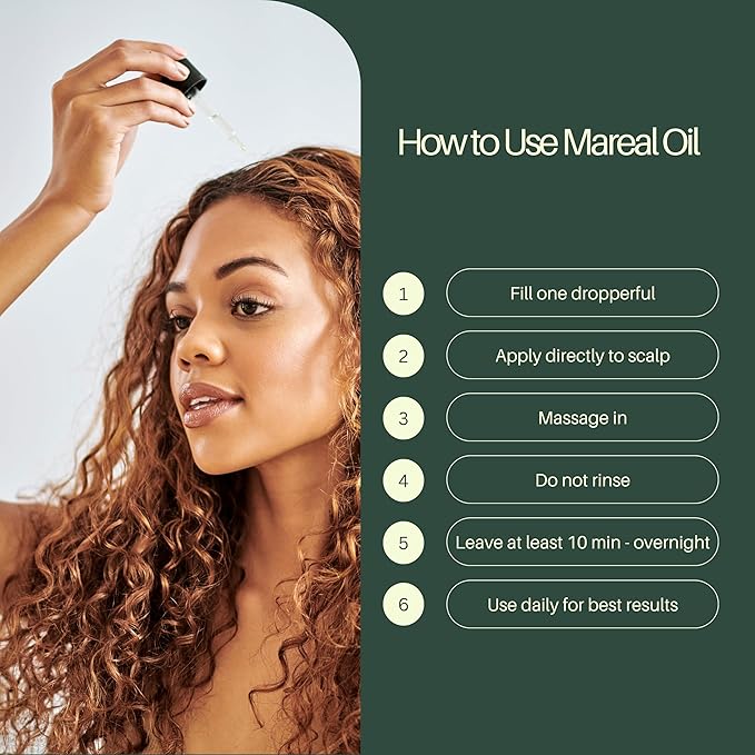 Pure Rosemary Oil for Hair Growth & Scalp Health | Infused with Castor & Coconut Oil | Hair Thickening & Regrowth Treatment for Women & Men | 100% Natural | Up to 2-Month Supply | 1.7 fl oz | MAREAL