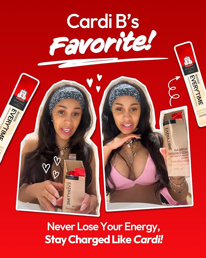 JUNG KWAN JANG Everytime Energy Boost Korean Red Ginseng Extract Stick 1,000mg & Honey - Vegan Ginseng Energy Drink Liquid Stick Supplements - Builds Stamina & Immunity No Caffeine (30 Sticks)