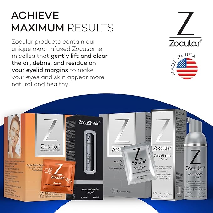 Zocular - ZocuZap Acne Face Wipes - Moisturizing Face Cleansing Wipes for Acne, Makeup Removal, and Exfoliation with Natural Okra Complex for Sensitive, Rosacea Skin - 15/ct