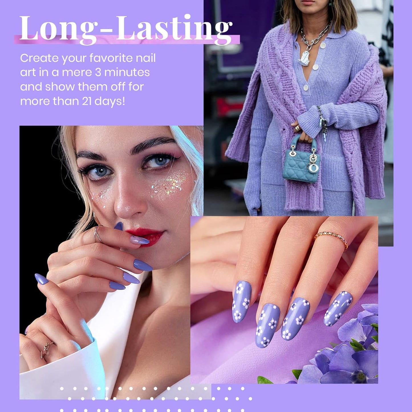 beetles Gel Polish Purple Gel Nail Polish Periwinkle Color 15ml Soak Off Uv Lamp Nail Art Manicure Salon Design DIY Home Gift for Women Girls